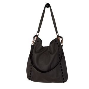 Loeffler Randall Coveted Gray Studded Hobo Shoulder Bag – Supple Napa Leather